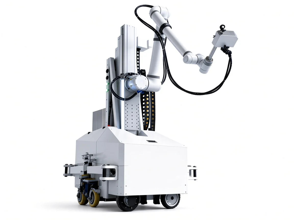 6.2 m mobile spraying platform with extended robot arm